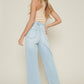 Vintage 90s Style High Rise Distressed Wide Leg Jeans