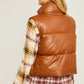 Faux Leather Relaxed Fit Puffer Vest