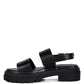Faux Leather Dual Strap w/ Buckle Platform Sandals