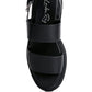 Faux Leather Dual Strap w/ Buckle Platform Sandals