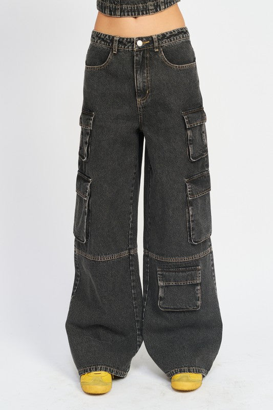 Y2K Low Rise Baggy Cargo Jeans