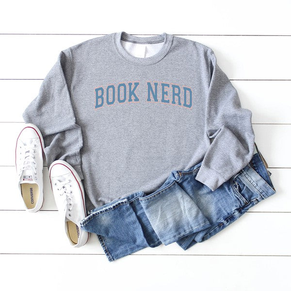 Varsity Book Nerd Graphic Crewneck Sweatshirt