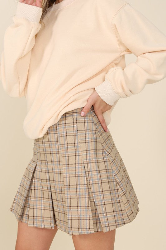 Y2K Plaid Pleated Mini Skirt