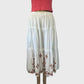 VINTAGE Y2K WHITE TIERED BOHO MAXI SKIRT - SIZE SMALL