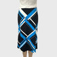VINTAGE Y2K ALL OVER GEOMETRIC PRINT STRETCHY MIDI SKIRT - SIZE  EXTRA SMALL